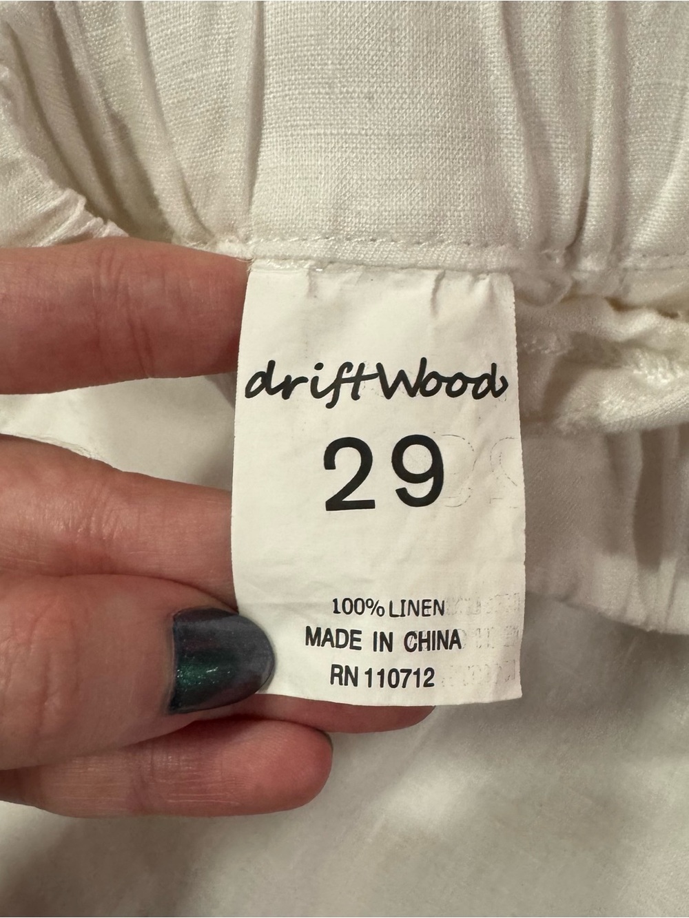 NWT ★ Driftwood White Linen Palazzo Pants with Blue Floral Print (29) ★彡 - Picture 7 of 11